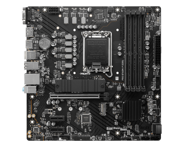 Motherboard MSI PRO B760M-P, Chipset Intel B760, LGA1700, HDMI, DP, VGA, mATX - vista alternativa